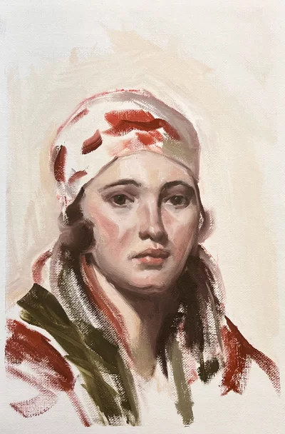 Study of an Anders Zorn oil portrait