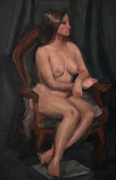 Frau in Öl gemalt
