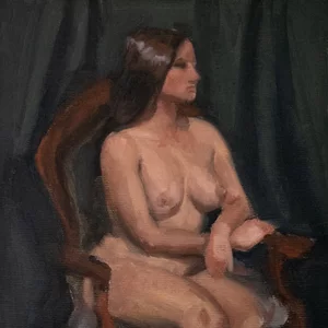 Oil painting of a woman