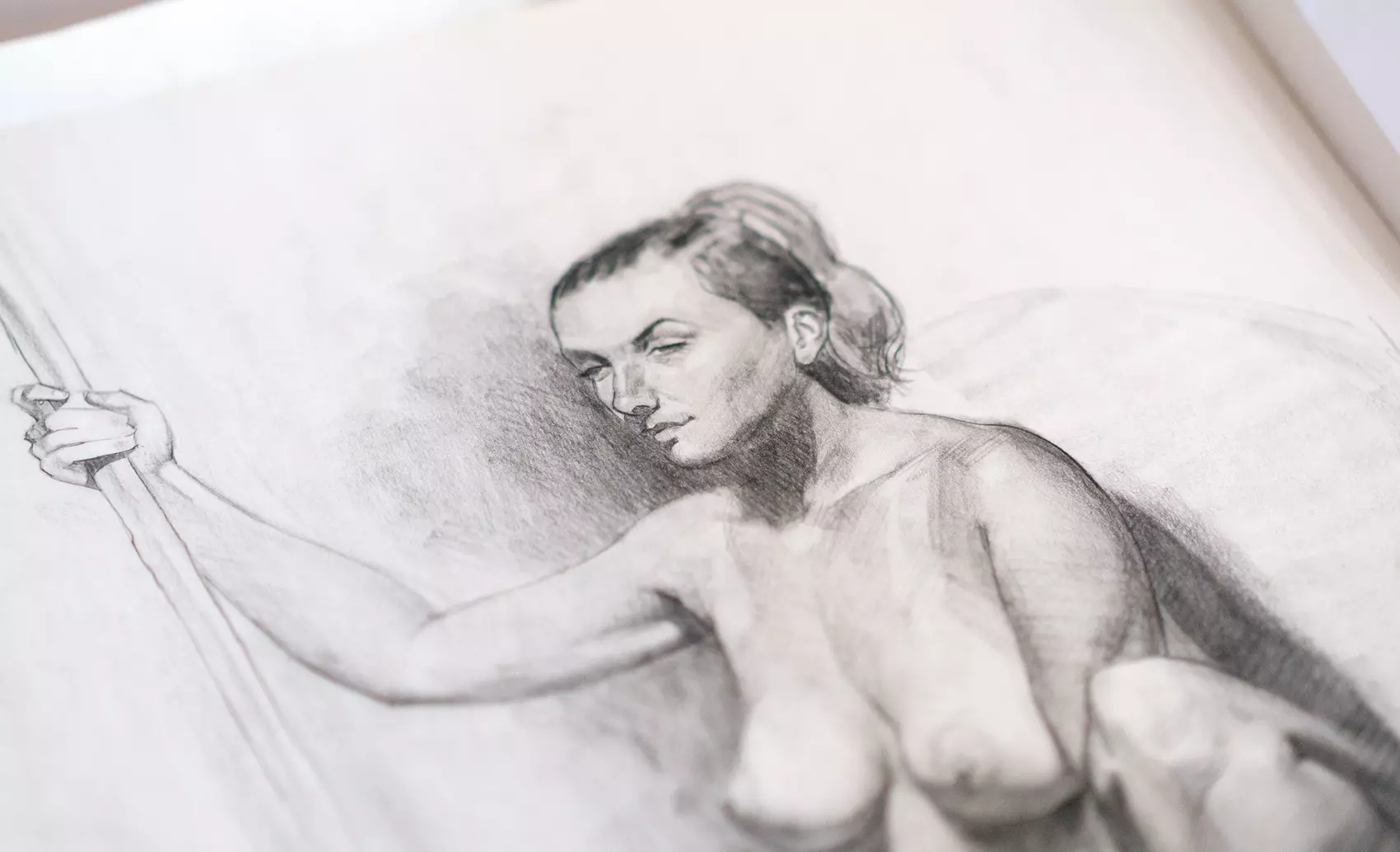 Charcoal drawing of a woman