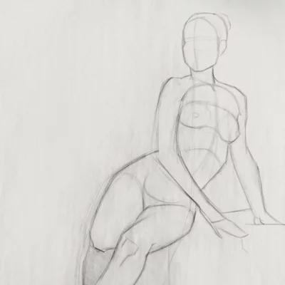 Konstruktionszeichnung einer Figur