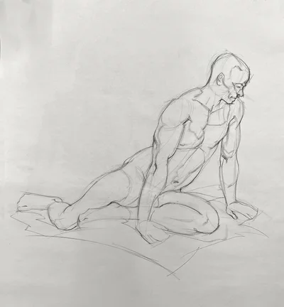 quick sketch figure drawing of a man