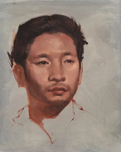 Oil portrait of a young man