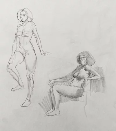 10 minute drawing of the female figure