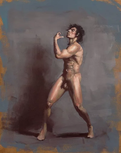 figurative life painting of a man