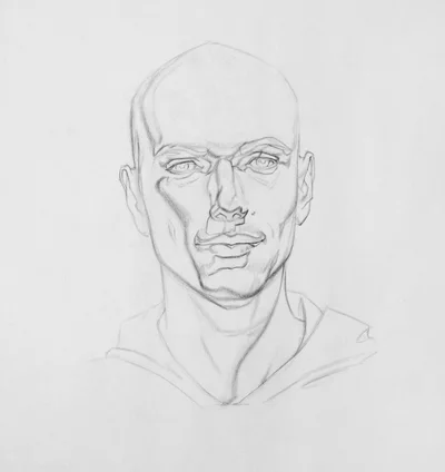 Frontale Portraitzeichnung