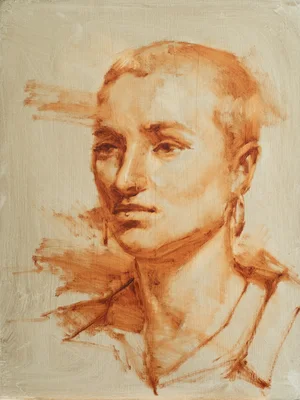 Portrait einer Frau mit Wash Technik