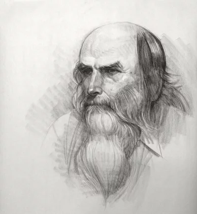 Portrait of an old man with a long beard