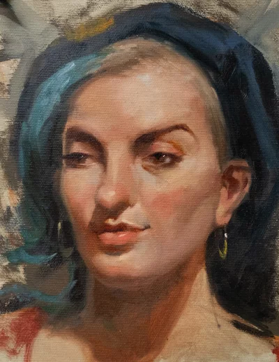 Oil portrait of a young woman